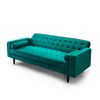 Sofá Cama 3 Plazas Green Apertura Clic Clac Estilo Vintage De Terciopelo Verde