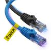 Pack De 2 Cables Ethernet 3.6 Metros Cat6 Lan 10gbps Rj45 Azul & Negro Ultra Clarity Cable