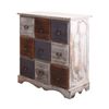 Comodas Cajonera 9 Cajones Madera Blanco Gris Marron 63x60x23 Rebecca Mobili