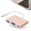 Adaptador Usb 3.1 Usb-c Male - Usb A Hembra / Usb-c Female / Salida Vga Dorado