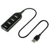 Ladron Multipuerto Hub De 4 Puertos Usb 2.0 Splitter Multiplicador Puerto Negro