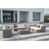 Conjunto Muebles Jardín Los Ángeles Deluxe Marrón Natural  2 Sofás Triple, 2 Sillones, 2 Pufs, 2 Mesas Ratán Sintético