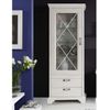 Mueble Vitrina Salón Karen, Mueble De Rústico Con Puerta Y Estantes De Cristal + 2 Cajones. 78,3x210,3x48,3 Cm Colór Blanco