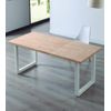 Mesa Comedor Extensible Jack, Estilo Industrial, De 140 Hasta 220 Cm Ancho Patas Metalicas En Blanco Roble Nordish