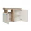 Mueble Aparador De Salón Jelani. 128,4x91,5x33,8 Cm. Diseño Nórdico Moderno Color Blanco Y Roble.