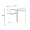 Mueble Aparador De Salón Jelani. 128,4x91,5x33,8 Cm. Diseño Nórdico Moderno Color Blanco Y Roble.