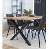 Mesa Comedor Industrial Lincoln Con Pata Metálica Y Tablero Madera De 4 Cm En Roble Selvaje  140 X 80 Cm