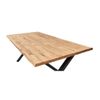 Mesa Comedor Industrial Lincoln Con Pata Metálica Y Tablero Madera De 4 Cm En Roble Selvaje  140 X 80 Cm