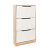 Zapatero 3 Puertas Chase En Blanco Y Roble Cambria. Mueble Para 8-10 Pares Zapatos. 108,1x60x17 Cm.