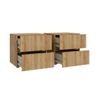 Pack 2 Mesitas Noche 2 Cajones Leny Para Dormitorio En Madera Roble Riviera. 50x49x41 Cm