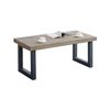 Mesa De Centro Elevable Darek Con Cajón Interior, Tabla De Madera Roble Americano Y Patas Negras 120x47,5x60 Cm