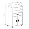 Mueble Carrito De Cocina Ava. Mueble Multiusos Con Ruedas Y Mucho Almacenaje. 92x59x39,6 Cm