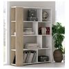 Mueble Estantería Noah. Librería Abierta Lineal Minimalista Con 8 Compartimentos. 175  X 129 Cm En Roble Y Blanco