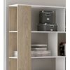 Mueble Estantería Noah. Librería Abierta Lineal Minimalista Con 8 Compartimentos. 175  X 129 Cm En Roble Y Blanco