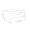 Mesa Centro Elevable Dumi. Mesa Auxiliar De Salón Elevable Con Revistero En Color Blanco 110 X 65 Cm