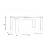 Mesa Comedor Extensible Blanca Snow, De 160x90 Cm Hasta Los 206 Cm. Para 8-10 Comensales