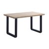 Mesa Comedor Extensible Jack, Estilo Industrial, De 140 Hasta 220 Cm Ancho Patas Metalicas En Negro Roble Nordish