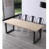 Mesa Comedor Extensible Jack, Estilo Industrial, De 140 Hasta 220 Cm Ancho Patas Metalicas En Negro Roble Nordish