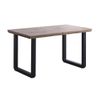 Mesa Comedor Extensible Jack, Estilo Industrial, De 140 Hasta 220 Cm Ancho Patas Metalicas En Negro Roble Honey