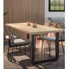 Mesa Comedor Extensible Jack, Estilo Industrial, De 140 Hasta 220 Cm Ancho Patas Metalicas En Negro Roble Honey