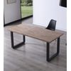 Mesa Comedor Extensible Jack, Estilo Industrial, De 140 Hasta 220 Cm Ancho Patas Metalicas En Negro Roble Honey