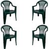 Set De Sillas Plasticas Para Terraza, Jardín, Patio, Playa, Camping, Apilables (4x Verde)