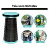 Taburete Plegable Portátil Para Camping, Pesca, Senderismo, Barbacoa, Altura Ajustable Redondo 180kg (verde Agua)