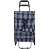 Carro De La Compra Plegable Con 6 Ruedas Para Subir Escaleras, Carrito Del Mercado, Bolsa Impermeable De 42l (azul Cuadros)