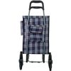 Carro De La Compra Plegable Con 6 Ruedas Para Subir Escaleras, Carrito Del Mercado, Bolsa Impermeable De 42l (azul Cuadros)