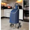 Carro De La Compra Plegable Con 6 Ruedas Para Subir Escaleras, Carrito Del Mercado, Bolsa Impermeable De 42l Litros (azul)