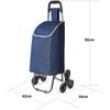 Carro De La Compra Plegable Con 6 Ruedas Para Subir Escaleras, Carrito Del Mercado, Bolsa Impermeable De 42l Litros (azul)