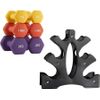 Set De 6 Mancuernas 2x 1kg, 2x 1.5kg, 2x 2kg Pesas Con Soporte Para Gimnasio Y Entrenamiento En Casa