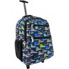 Mochila Con Ruedas Escolar Carro Para El Colegio, Grande, Bolsas Escolares Trolley Bag Infantil Azul Estampado De Zapatos