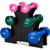 Set De 6 Mancuernas 2x 1kg, 2x 2kg, 2x 3kg Pesas Con Soporte Para Gimnasio Y Entrenamiento En Casa