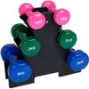 Set De 6 Mancuernas 2x 1kg, 2x 2kg, 2x 3kg Pesas Con Soporte Para Gimnasio Y Entrenamiento En Casa