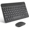 Teclado Inalámbrico Portátil, Aimmie Rechargeable10 Teclado Universal Ultradelgado Para Tableta Con Raton Inalámbrico Negro