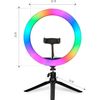 Aro De Luz De 26cm De Diámetro Led De 9 Colores Con Soporte Ajustable, Anillo De Luz Rgb, Iluminación, (rgb + Mini Tripode)