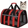 Transportin Para Perros Gatos Conejos Bolsa De Transporte Mascota Bolso Flexible Con Cremallera (rojo)