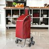 Carro De La Compra Plegable Con 6 Ruedas Para Subir Escaleras, Carrito Del Mercado, Bolsa Impermeable De 42l Litros (rojo)