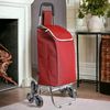 Carro De La Compra Plegable Con 6 Ruedas Para Subir Escaleras, Carrito Del Mercado, Bolsa Impermeable De 42l Litros (rojo)