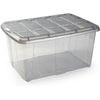 Caja De Almacenamiento, Pongo Todo Ropa, Hogar, 60l Litros Organizador Impermeable (gris Translúcido)