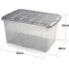 Caja De Almacenamiento, Pongo Todo Ropa, Hogar, 60l Litros Organizador Impermeable (gris Translúcido)