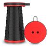 Taburete Plegable Portátil Para Camping, Pesca, Senderismo, Barbacoa, Altura Ajustable Redondo 180kg (rojo)