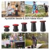 Taburete Plegable Portátil Para Camping, Pesca, Senderismo, Barbacoa, Altura Ajustable Redondo 180kg (rojo)