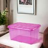 Caja De Almacenamiento, Pongo Todo Ropa, Hogar, 60l Litros Organizador Impermeable (rosa Translúcido)