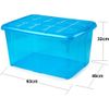 Caja De Almacenamiento, Pongo Todo Ropa, Hogar, 60l Litros Organizador Impermeable (azul Translúcido)