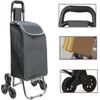 Carro De La Compra Plegable Con 6 Ruedas Para Subir Escaleras, Carrito Del Mercado, Bolsa Impermeable De 42l Litros Gris