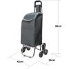 Carro De La Compra Plegable Con 6 Ruedas Para Subir Escaleras, Carrito Del Mercado, Bolsa Impermeable De 42l Litros Gris