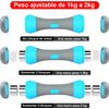 Juego De 2 Mancuernas Ajustables, Pesas Para Mujer Y Hombre, 1kg/ 1.5kg/ 2kg, Mango De Neopreno Antideslizante 3 En 1 Color Azul