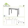 Mesa Cocina Extensible Modelo Tetra 100/160 X 60 X 76 - Verde